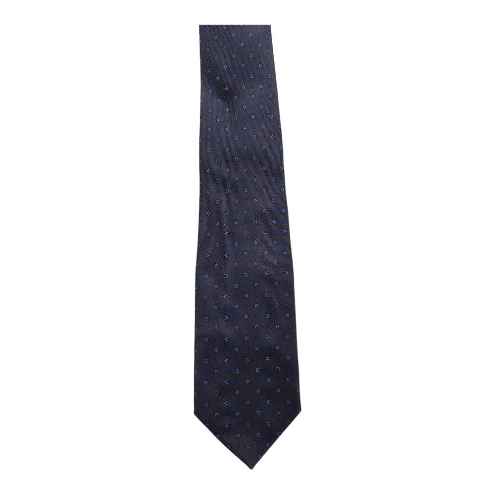 Paul Stuart Geometric Pattern Charcoal Gray 100% Silk Necktie